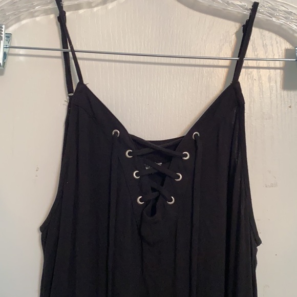 Naked Zebra Black Lace-Up Top - Picture 2 of 4